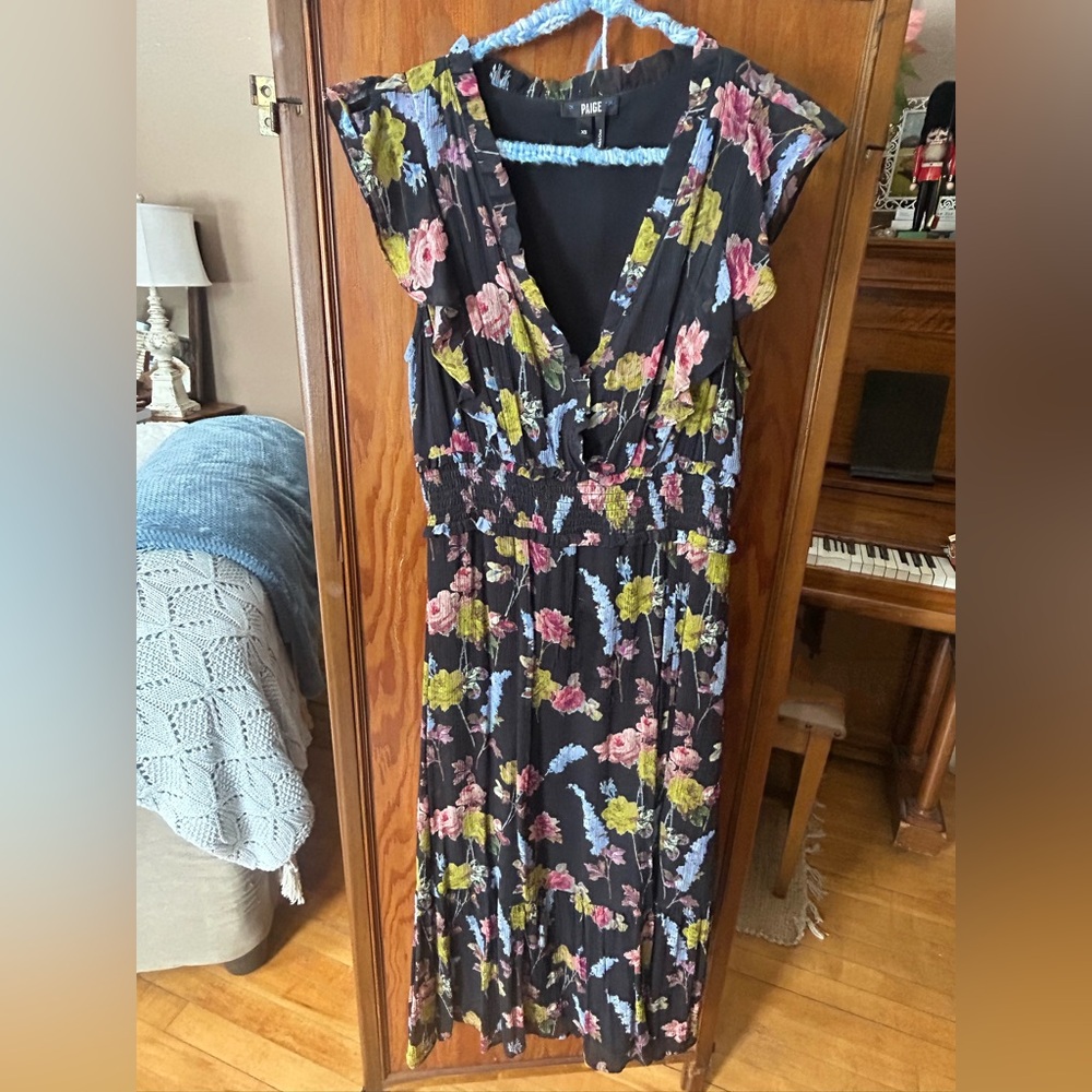 Paige Silk Midi Dress. XS.